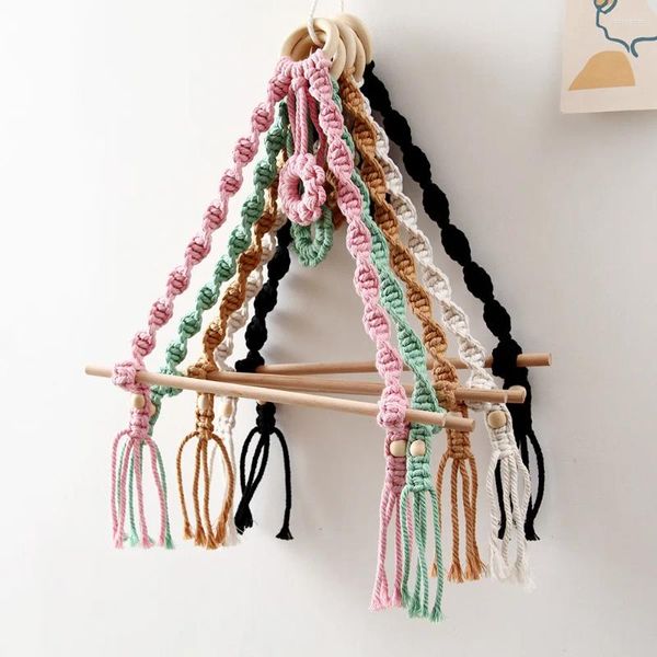 Platos decorativos Tapiz de papel higiénico nórdico Tapiz macrame de pared de la pared Decoración del baño