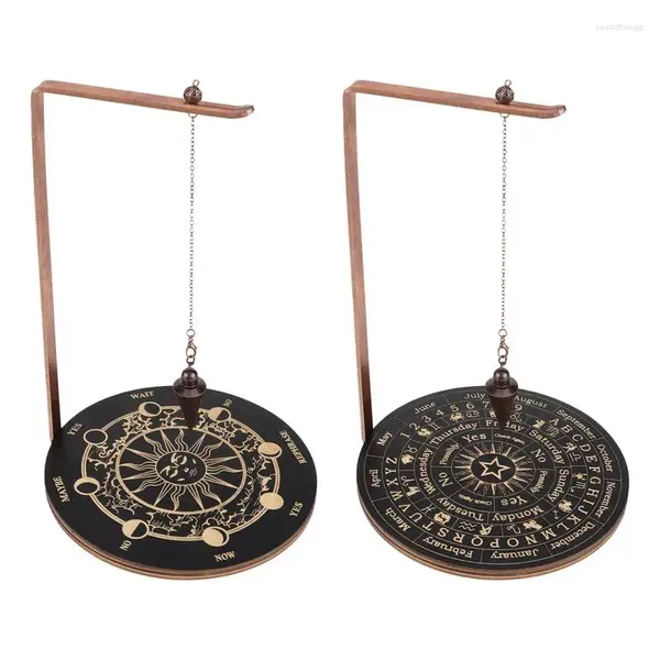 Plaques décoratives pendule présentoir porte-cristal porte-encens étagère avec plateau ornement de sorcière en bois Divination Reiki pendentif