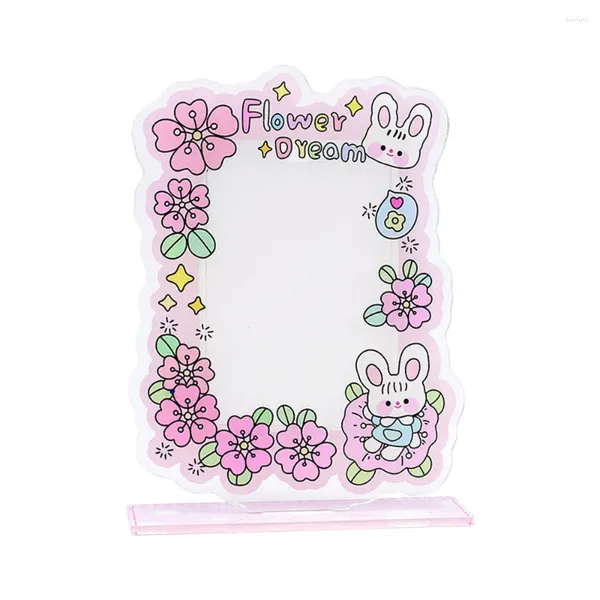 Plaques décoratives Pocard cadre acrylique carte présentoir doux Po support dessin animé manchon mignon Protection décor de bureau 3 pouces