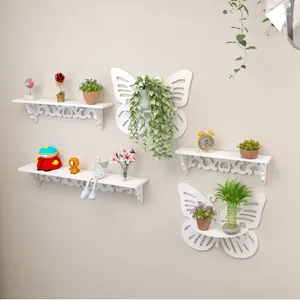 Assiettes décoratives Organisateur de fleurs de papillon sans poinçon Organisateur à la maison étagères suspendues étagères étagère affichage de rangement