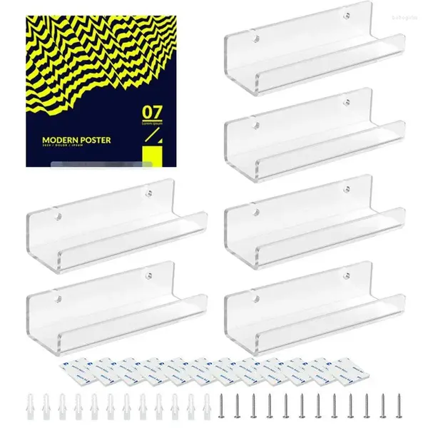 Placas decorativas Registro de montaje de pared estante acrílico Panel colgante sin golpes de almacenamiento de baño Accesorios multifunción para el hogar