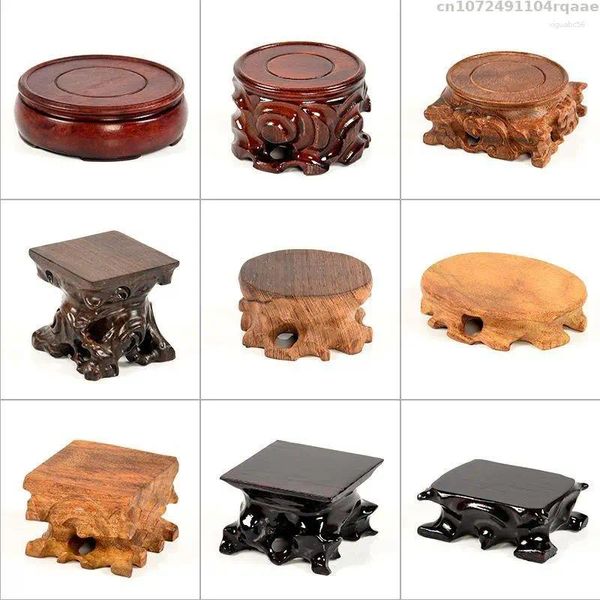 Platos decorativos Florero para tallar raíces Maceta Base para bonsái Juegos de té Mesa Pedestal Artesanía Patio Jardín Estantes para plantas Figuras Soporte de madera