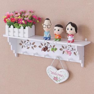 Decoratieve borden Zoete thuisplanken Filigraanstijl Uitgebracht Design muurplank Kaarsen Hoed Key opberghouder Hooks Rack Hange Hange