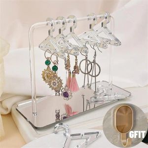 Présentoir de boucles d'oreilles en acrylique transparent, assiettes décoratives de table, or argent Rose, support organisateur de boucles d'oreilles, porte-bijoux, étagères