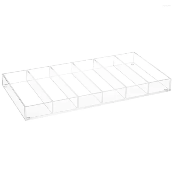 Assiettes décoratives en acrylique transparent à 6 compartiments pour lunettes de soleil, plateau d'affichage, support pour étui à lunettes, organisateur, étagère, cadre