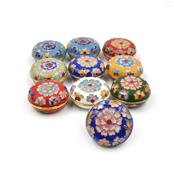 Assiettes décoratives Vintage Style chinois boîte à bijoux motif Floral émail cloisonné petit anneau boucles d'oreilles étui de rangement couleur aléatoire