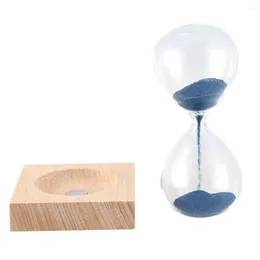 Platos decorativos de madera vidrio hierro polvo arena floring magnético reloj de arena magnética con gafas de envasado asiento de madera regalos