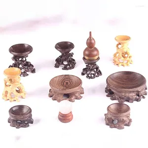 Platos decorativos de madera bola de cristal natural base de calabaza