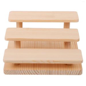 Présentoir en bois pour lunettes de soleil, assiettes décoratives: support à 3 niveaux, étagère à lunettes, support de rangement pour montres et bijoux