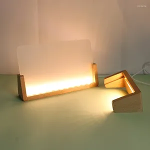 Plaques décoratives Base d'affichage LED de lampe à lampe à lampe à lampe légère à cadre en forme de U Wood