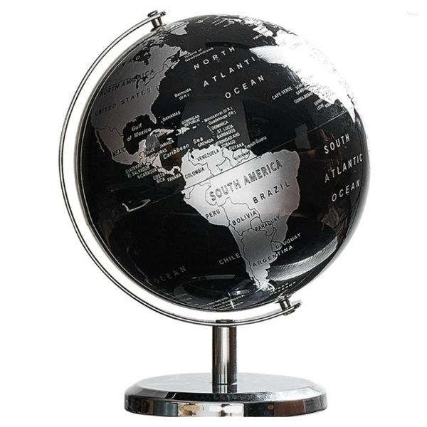 Platos decorativos Mapa de la constelación del mundo mundial para adornos de escritorio de mesa de hogar Accesorios de decoración de la oficina de regalos (negro)