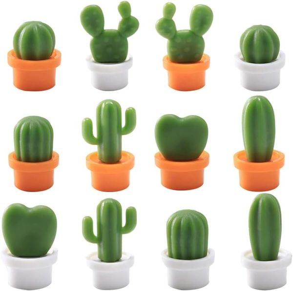 Imanes decorativos para nevera, imanes de nevera perfectos para uso personal en casa, oficina, imanes de nevera de cactus, miniplantas