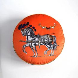 Decoratief dekselkussenronde ronde 45 cm Diameter Horse polyester kussen voor bank Home Capa de Almofadas