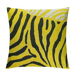 Decoratieve worp vierkante kussensloopkussen kussendeksels geel zebra dierafdrukpatroon thuisbank decor kussensloop