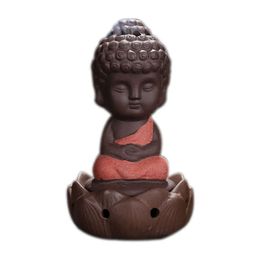 Cadeaux de moine thouristes décoratifs enceneur Little Ceramic Purple Sand Bouddha Encens Brûleur pour la décoration intérieure Arts and Crafts