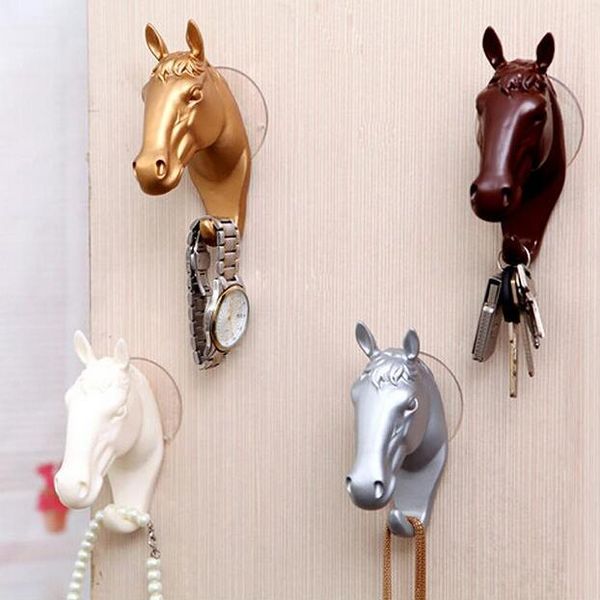 Gancho decorativo de la pared para el equipamiento casero Ganchos para el caballo modernos Resina Joyas de la pared Llaves Perchas Estante creativo GA91