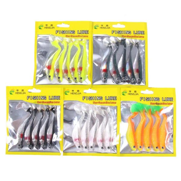 Decage Flexible Bait Body Cremple T-tail Tail Soft Fish Realist Fish Body Design One Bag BioMetic Bait Silicone Bait Luya appât