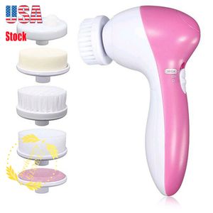 Diepe Clean 5 in 1 Multifunctionele Elektrische Gezichtsreiniger Gezicht Cleansing Spa Huid Care Scrubber Brush Massager Dode Huid Remover