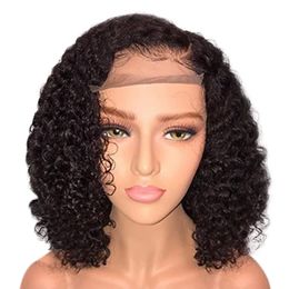 Perruques Bob Lace Front Wig sans colle, cheveux naturels bouclés profonds, 4x4 5x5 13x4 13x6, naissance des cheveux naturelle pre-plucked