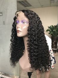 Diep Krullend Pre Geplukt Menselijk Haar Pruiken 130% Swiss Lace Front Pruiken 10 "-30" Goedkope Water Wave Lululess Front Lace Pruik voor Black Women 13x4