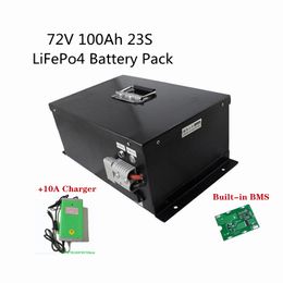 Diepe cyclus 72V 100AH ​​oplaadbare lithium ijzeren fosfaat batterij pakket 23s LIFEPO4 cel voor RV industriële apparatuur