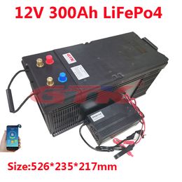 Paquete de batería de litio de ciclo profundo lifepo4 12v 300ah con bms para cargador de sistema solar EV + 20A