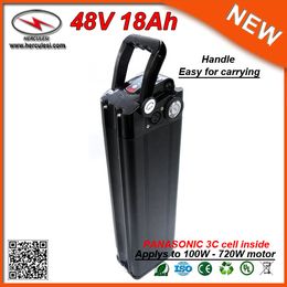 Batterie de vélo électrique 48V, Recharge à Cycle profond, 700W, au Lithium, Silver Fish, 18ah, avec boîtier en aluminium