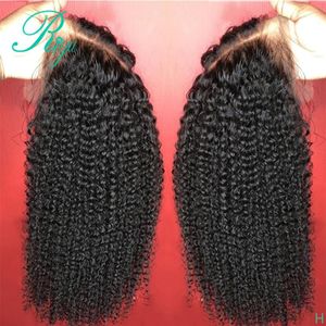 Pelucas de cabello humano simuladas con frente de encaje de parte media profunda para mujeres con pelucas de encaje de cabello sintético sin pegamento rizado afro rizado negro 5454972
