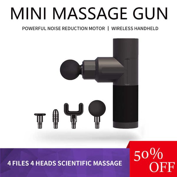 Mini pistolet électrique Rechargeable pour relaxation musculaire, masseur amincissant avec 4 têtes, 0209