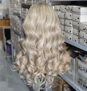 Deep Part Lace Front Wigs Balayage Highlight Platinum Blonde Super Natural Hair Line