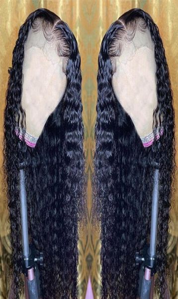 Parte profunda Transparente Invisible Wave Wave Front Human Hair Wigs 150 Caminos HD Presentados Palabos Remy Women Frontal Cierre de cierre16284467