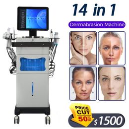 Professionnel 14 dans 1 Hydra Facial Machine Diamond Dermabrasion Beauty Equipment Thérapie faciale Hydro Water Jet Aqua Dispositif 100kpa