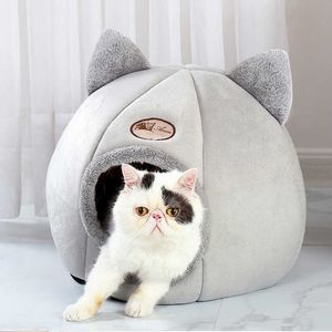 Deep Sleep Comfort in Winter Cat Bed little Mat Basket for Cats House Products Pets Tent Cozy Cave Beds Indoor Pet Warm Nest 210722