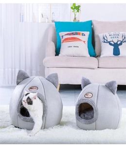 Confort de sommeil profond dans le lit de chat hiver petit panier de tapis pour Cat039S Produits de maison Pet Tente confortable Lits de grotte intérieure 2203238844362