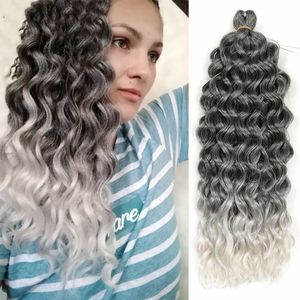 Vave de l'océan Traidage Extensions de cheveux 24 pouces tresses de crochet bouclé hawaii ombre