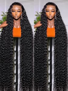 Perruque Lace Frontal Wig 360 HD Deep Wave, cheveux naturels brésiliens bouclés, sans colle, 13x6, pre-plucked, pour femmes