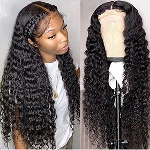 Perruques de cheveux humains ondulés profonds à 360° pour femmes noires, perruques Full Lace pré-épilées, perruques frontales bouclées profondes, naissance des cheveux naturelle, densité 130 %