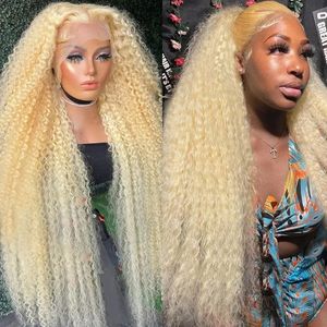 Perruque Lace Frontal Wig brésilienne naturelle, cheveux humains, Deep Wave, blond 613 Hd, 13x6, 13x4, Lace Frontal Transparent