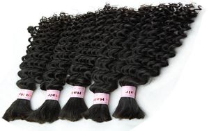 Diepe Golf Braziliaanse Hair Extensions Bundel Krullend Micro Vlechten Menselijk Bulk Haar Mix Lengte 345 stuks lot 1228inch volledig hoofd DHL18825657740931