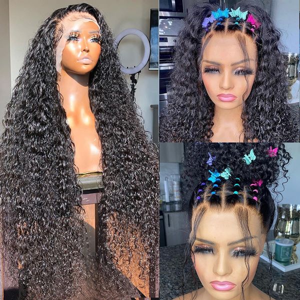 Deep Wave Frontal Wig 13x6 Hd Lace Loose Water Wave Glueless Wigs Wet and Wavy 30 pouces 360 13x4 Curly Lace Front Human Hair Wig