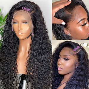 Deep Wave frontale pruik krullende pruik 34 inch volle kant menselijk haarpruiken voor vrouwen menselijk haar HD Water Wave Lace voor WigFactory Direct