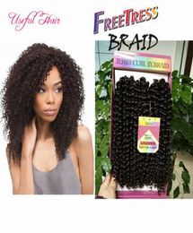 Cheveux de vague profonde crochet tresses 10 pouces crépus bouclés 3pcslot trame extensions de cheveux ombre brun profond bouclés bohème crochet tresses cheveux9677287