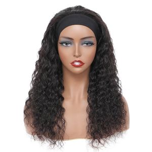 Diepe golf hoofdband pruik voor zwarte vrouwen Braziliaanse maagdelijke menselijke haar jerry krullend lijmloze pruiken natte en golvende 180% dichtheid