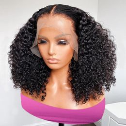 Perruque Bob Lace Frontal Wig naturelle bouclée, cheveux naturels, Deep Wave, courte, 13x4, 13x6, 5x5x1 T, avec Closure, sans colle, 250%, pour femmes
