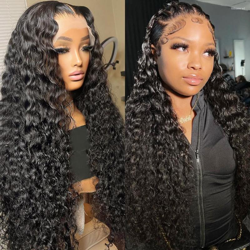 Deep Wave Wig 13x4 Transparent Lace Front Human Hair Wigs For Women 4X4 5x5 Closure Pre Plucked Remy Curly