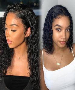 Deep Wave Wig Human Hair Pruiken Curly Short Bob Braziliaan voor zwarte vrouwen HD Full Frontal Water Wave Nat en Gavy Lace Front WIG1898925