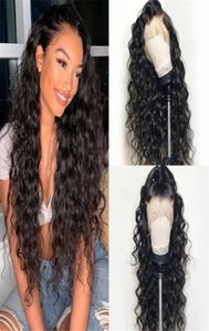 Deep Wave Wigs Lace menselijke haarpruiken voor zwarte vrouwen Lang zwart krullend haar gluueloze Braziliaanse remy krullend menselijk haarpruiken9134844