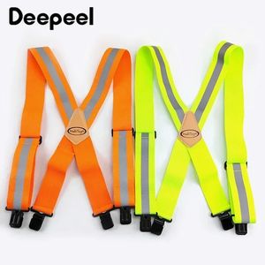 Deepeel 1 pc 5120 cm heren Suspenders werk Suspender Elastische brede instelbare X Type Riem Fluorescent Orange Sling Brace 240401