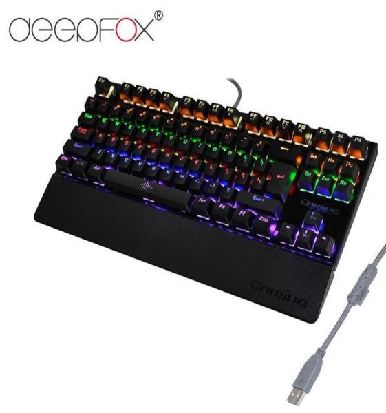 Teclado de juego mecánico de DeepFox 87 Teclas Switch Blue Illumine Backlit Backlit Antighosting LED Keyboard Pro Gamer Y085269425