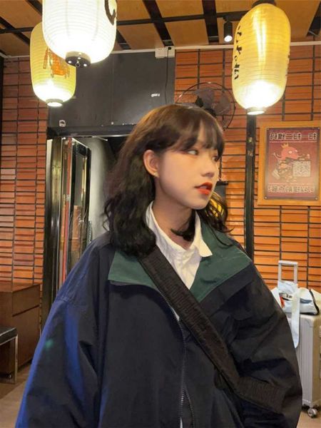 Deeptown Harajuku Cargo Bomber vestes femmes Vintage Y2K années 90 esthétique Patchwork surdimensionné Beige veste fermeture éclair manteau coupe-vent